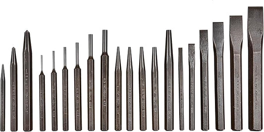 Mayhew Tools 61020 Pro Punch and Chisel Set, 20-Piece , Black