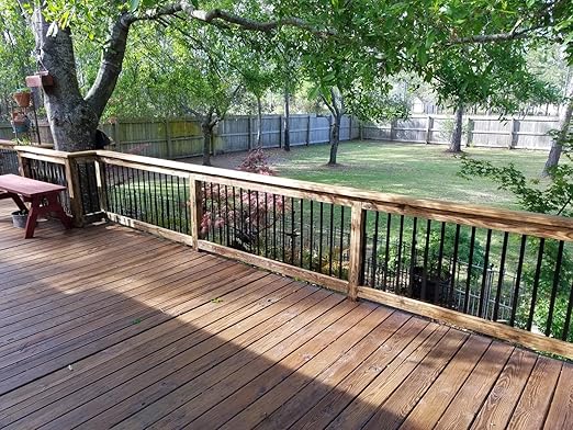 51 Pack Deck Balusters 36"x1" Strip Baluster, Black Metal Deck Spindle and Stair Railing with Screws, Rectangular Deck Balusters for Porch Railing