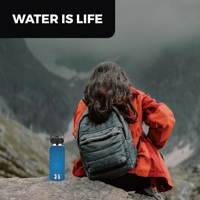 32oz Stainless Steel Sports Water Bottle with Straw Lid - Leak-Proof, Durable Design for Hydration on the Go During Workouts, Travel & Outdoor Activities, Large, Blod Blue