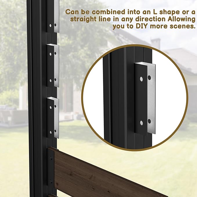 78” W x 60” H Wooden Air Conditioner Fences for Hard Ground & Soft Ground, 2 Outdoor Garden Fences, Privacy Screen Panels with Aluminum Stakes, Trash Can Pool Equipment Enclosure, Brown