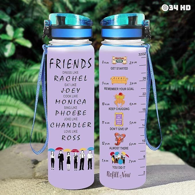 Gifts for Best Friends, Friends Water Bottle 32 oz with Time Marker, Bestie Motivational Bottle, Friendship Birthday Gifts, Bestie Gifts for Women