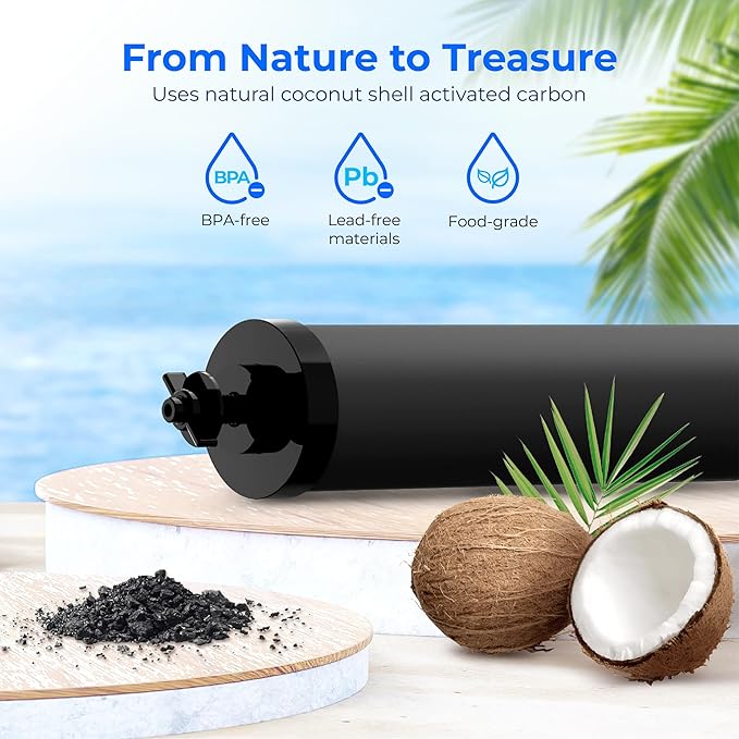 Waterdrop NSF/ANSI 42&372 Certified Water Filter, Replacement for Berkey® BB9-2® Black Filters, Berkey® Gravity Water Filter System and Waterdrop King Tank Series, (Pack of 3)