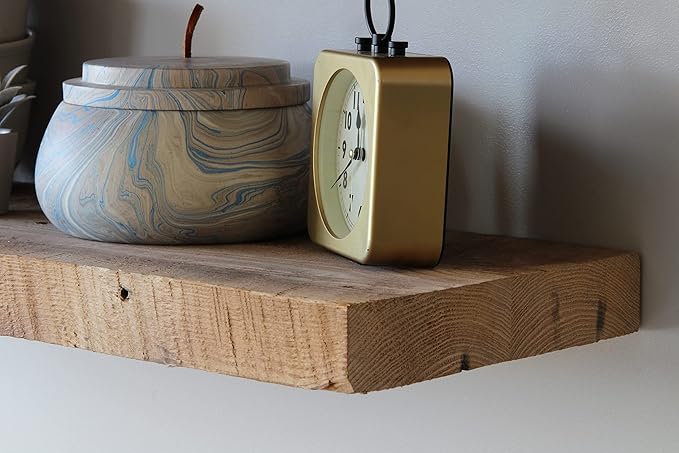 Urban Legacy Deep Floating Shelves | Reclaimed Barn Plank Deep Floating Shelves with Low Profile Brackets | High Weight Capacity (48" x 11" x 2")