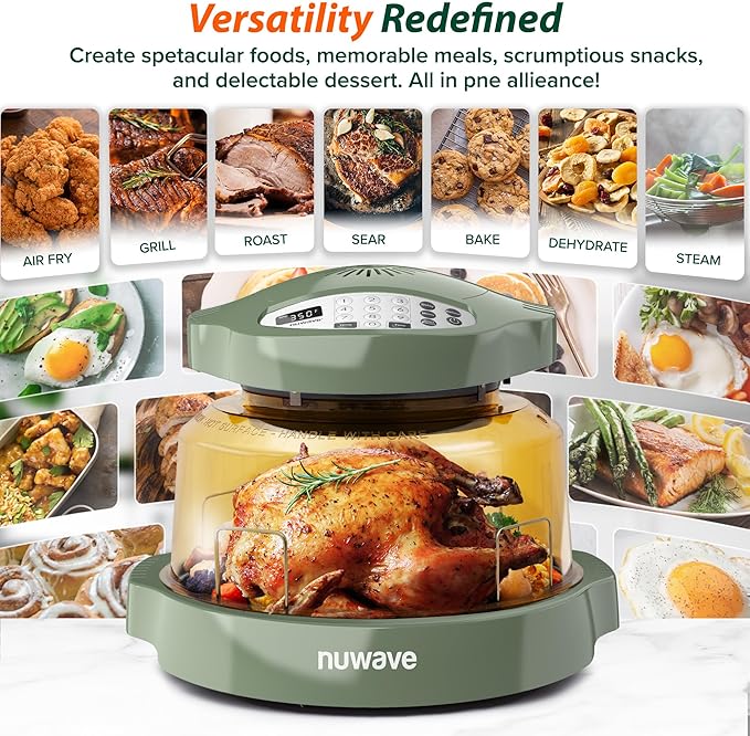 Nuwave Pro Plus 2 Infra-Red Oven, Countertop, Convection, Cook Fresh or Frozen, No Defrosting or Preheating, Cook Healthy, 360 Surround Heat, Adjustable Temps, 100 Presets, 50 Memory, Tough Power Dome