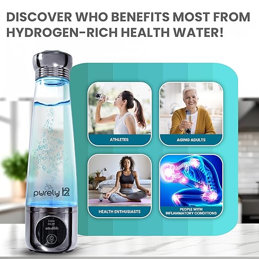 Premium Hydrogen Water Bottle-290ML Hydrogen Water Bottle Generator with OLED Display and USB Charging Cable with Beautiful Gift Box-3000+ PPB Hydrogen Water Concentration-Hydro Health for Everyone