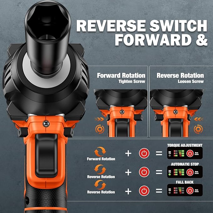 Cordless Impact Wrench 1/2 Inch, [Brushless] [REAL 400N.m] [2350 RPM], Impact Gun with 2×4.0Ah Battery [21V MAX], Power Electric Wrench for Car Tire/House/Mower, [6 Sockets] [Storage Box]