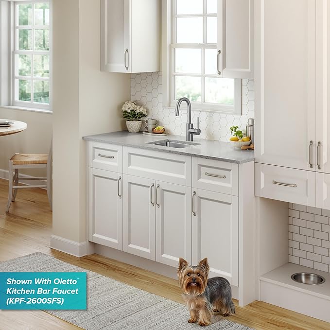 KRAUS Fairlane 15-inch Undermount Single Bowl 18-Gauge Stainless Steel Kitchen Bar Sink, KHU631-15