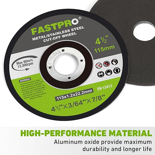 FASTPRO 10-Pack Cut Off Wheels, 4-1/2" x 7/8" Cutting Wheel for Metal and Stainless Steel