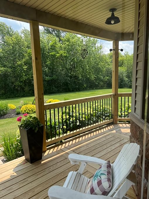 51 Pack Deck Balusters 32.25"x1" Strip Baluster, Black Metal Deck Spindle and Stair Railing with Screws, Rectangular Deck Balusters for Porch Railing