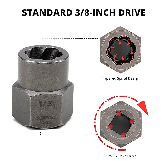 NEIKO 04208A Master Screw, Nut, & Bolt Extractor, 36 Piece Lug Nut Removal Tool, 3/8 Dr., Deep and Shallow Stripped Bolt Extractor Socket Set, Rounded Bolt Removal tool, Nut Remover Socket Set, CR-Mo