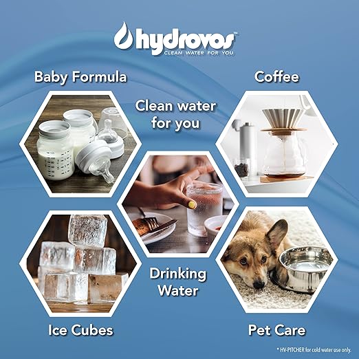 Water Filter Pitcher for Drinking Water, 7-Cup Capacity, BPA Free, Reduces Chlorine Taste and Odor from Tap Water, One Included Filter Lasts 3 Months