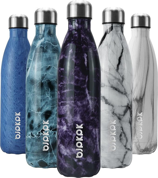 BJPKPK Stainless Steel Water Bottles -25oz/750ml -Insulated Water Bottles,Sports Water Bottles Keep Cold for 24 Hours and Hot for 12 Hours,Metal Travel Water Bottle,Marble Thunder