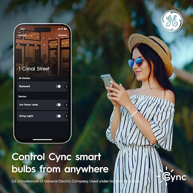 GE Cync Smart LED Light Bulbs, Color Changing Decorative Light Bulbs, Indoor WiFi Lights, Matter Compatible, Compatible with Alexa and Google Home, Candelabra Base (3 Pack)