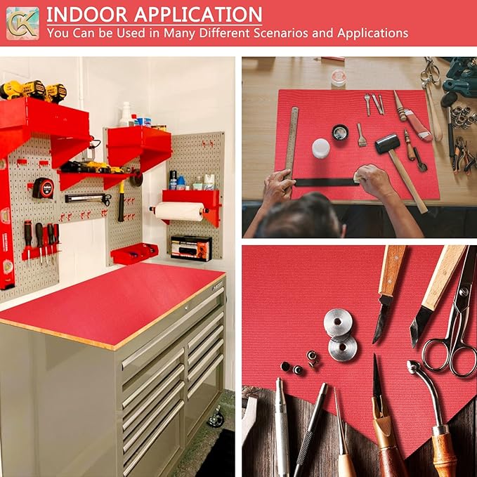 Foam Toolbox Liner Shelf Liner, Thickened Durable Pad Tool Box Mat for Protecting Your Tools, Work Surfaces, Garage, Chest -Red 3mm Thickness, 20 inch*24 ft