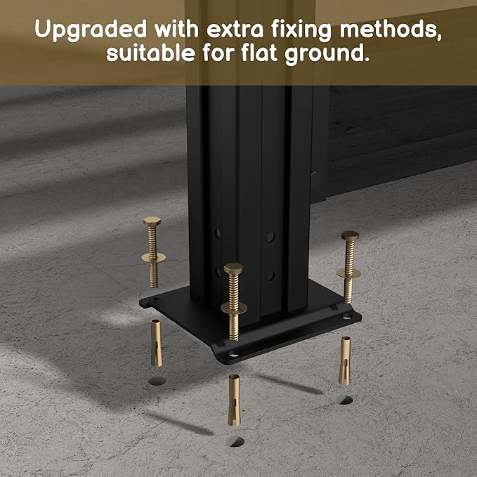 MUPATER 60” H×78” W Outdoor Privacy Screen, Wood Privacy Fence Panel for Hard Ground and Soil, 2 Way to Use, Air Conditioner Fence Kit, Trash Can Enclosure with Aluminum Stakes, Black (2 Panels)