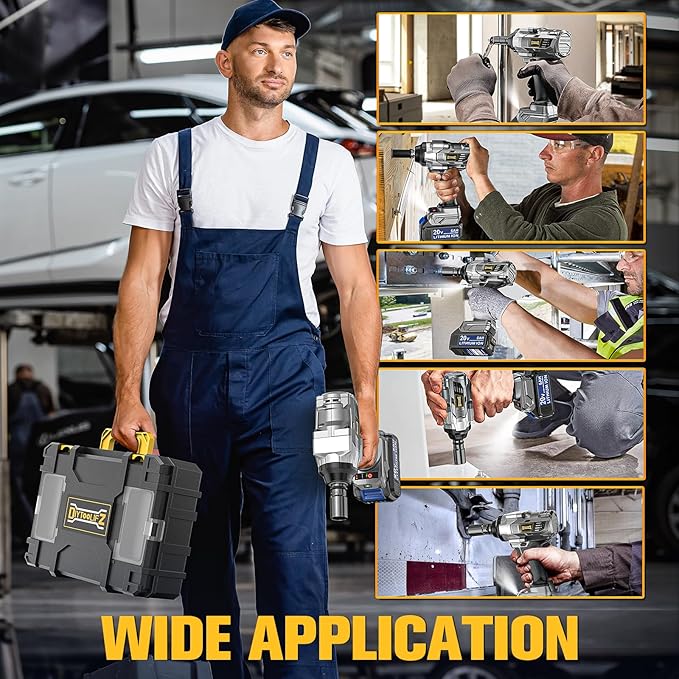 Cordless Impact Wrench 1/2 inch Compatible with DeWalt 20V Battery, 1000 Ft-lbs (1360N.m) Brushless High Torque Impact Driver with 2x5.0AH Battery & 6 Sockets, Power Impact Gun for Car Truck Mower