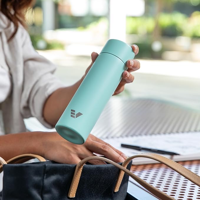 Mini Stainless Steel Water Bottle 14oz - Non-insulated | Designed for Bags | Slim, Lightweight & Stylish – Mint Green