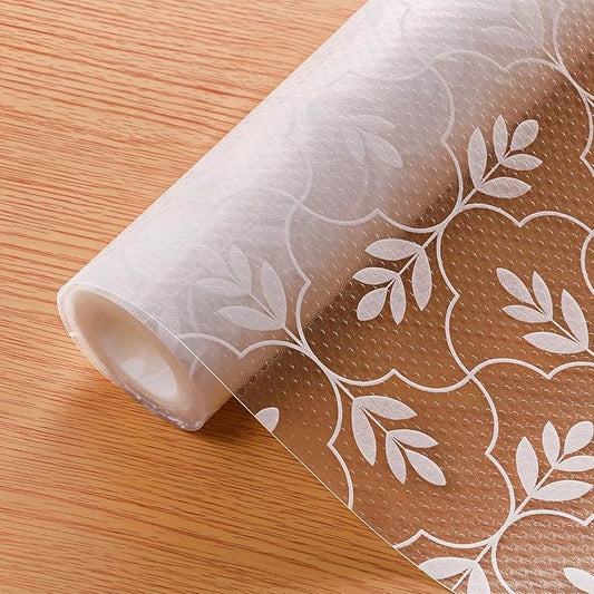 Cooyes Shelf Liner Drawer Liners, Shelf Liners for Kitchen Cabinets, Non-Adhesive Cabinet Liner, EVA Waterproof Non-Slip Refrigerator Liners for Kitchen Drawers (Transparent, 11.8 in x 9.9ft)