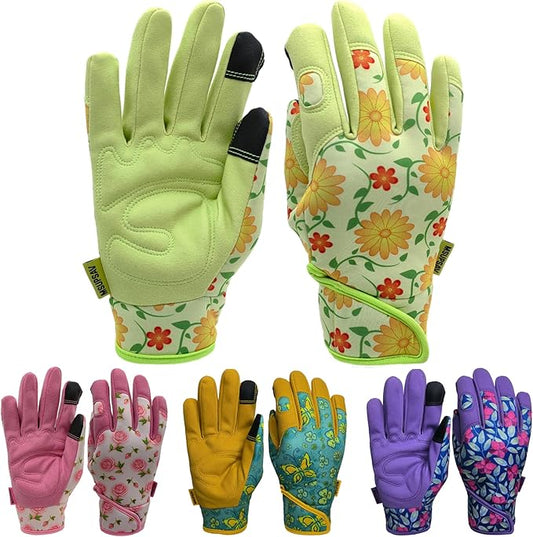 Thorn Proof&Puncture Resistant Gardening Gloves with Grip,Garden Gloves for Women, Leather Work Gloves,Gifts