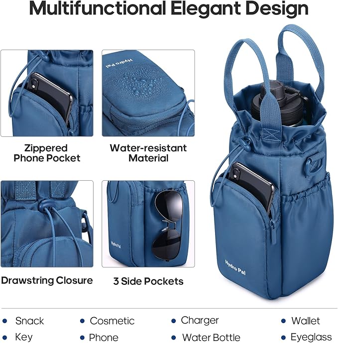 Insulated Water Bottles 40 oz with 2 Leak Proof Lids & Water Bottle Holder, Wide Mouth Sport Water Bottle with Straw, Reusable Stainless Steel Water Flask, Double Walled Vacuum Thermos