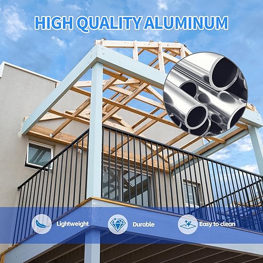 100 Pack 36" Aluminum Deck Balusters,3/4" Round Aluminum Balusters for Deck Railing,with Screws & Connectors,Black Deck Rail Spindles for Wood/Composite Fencing