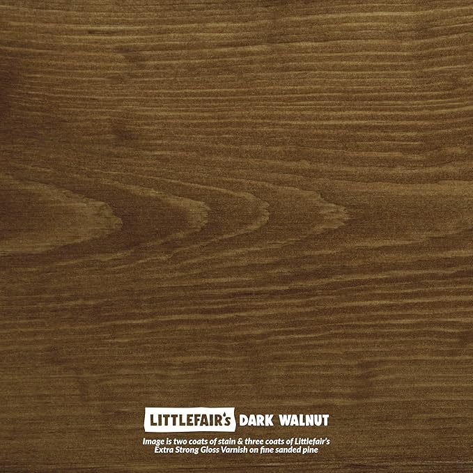 Littlefair's Wood Stain Water Based - 0.5oz/15ml - Indoor Furniture Stain Light & Dark Finishes - Special Non Toxic & Eco Friendly Formula - Wood Stain for Crafts - Color: Dark Walnut