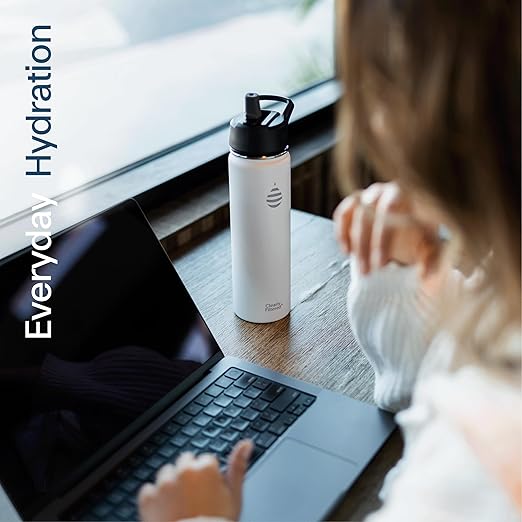 Clearly Filtered 20oz Water Bottle/Targets 220+ Contaminants/Double-Wall Insulated Stainless Steel Filtered Water Bottle BPA/BPS-Free Phthalate-Free Filters Fluoride Lead Chlorine (Teal Blue)