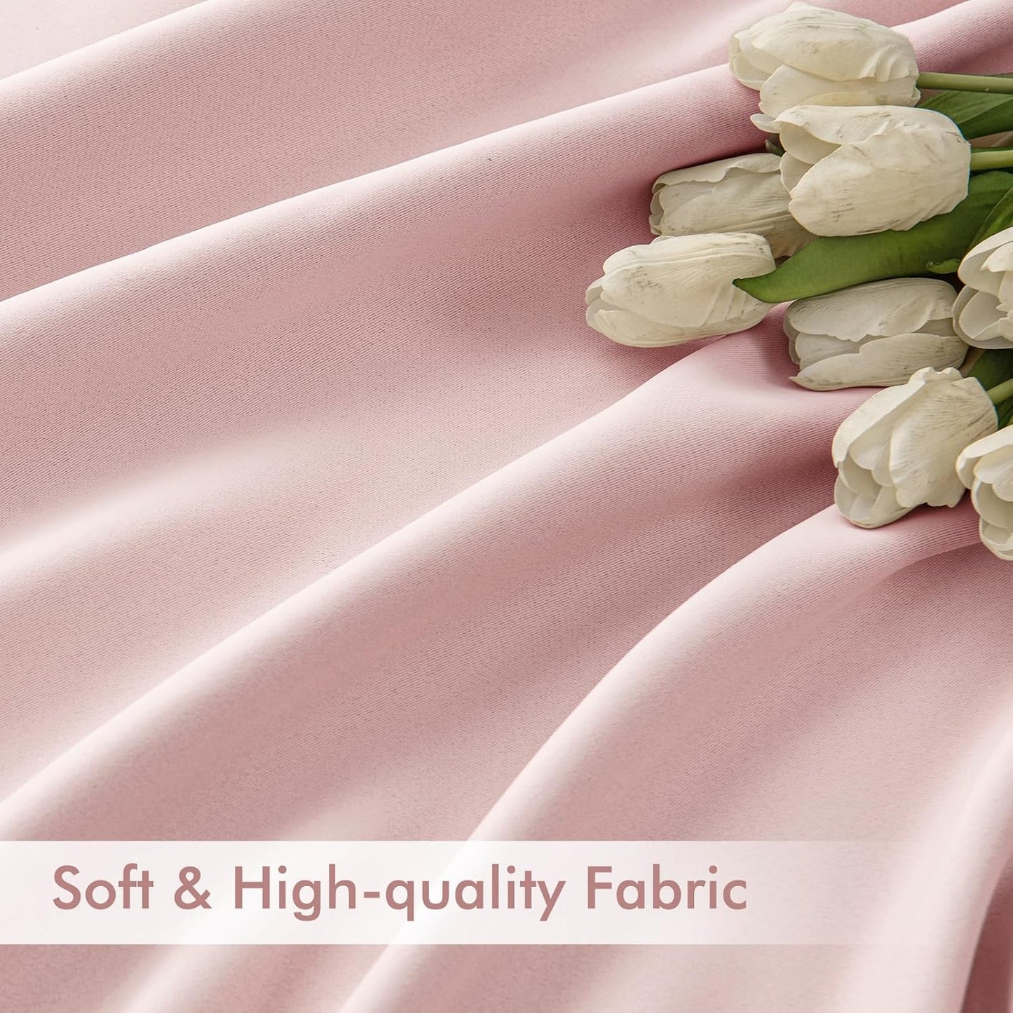 MIULEE Baby Pink Back Tab Blackout Curtains 120 Inch Long 2 Panels Set for Living Room Bedroom Privacy Rod Pocket/Pinch Pleated Extra Long Thermal Insulated Room Darkening Light Blocking 10FT Drapes