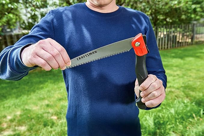 CRAFTSMAN Folding Hand Saw, 8 in. Blade, Compact Design, for Camping, Pruning, Cutting Wood, Branches or Brush