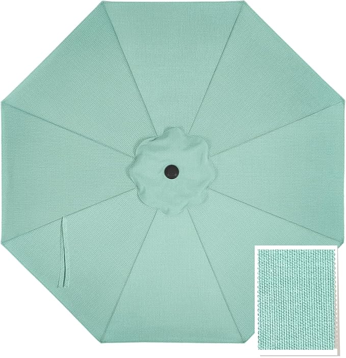 MASTERCANOPY 5-Year-Non-Fading Olefin 9FT Patio Umbrella Replacement Canopy-Light Blue Canopy Only