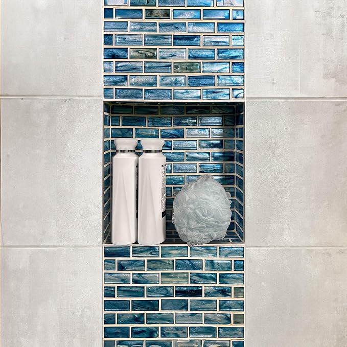 Noble Preformed 301 Square Shower Niche Modern Bathroom Storage Solution with Built-in Shelf Water-Resistant Easy Install Ideal for Toiletries Shampoo Shower Accessories (14 ¼” W x 14 ¼” H)