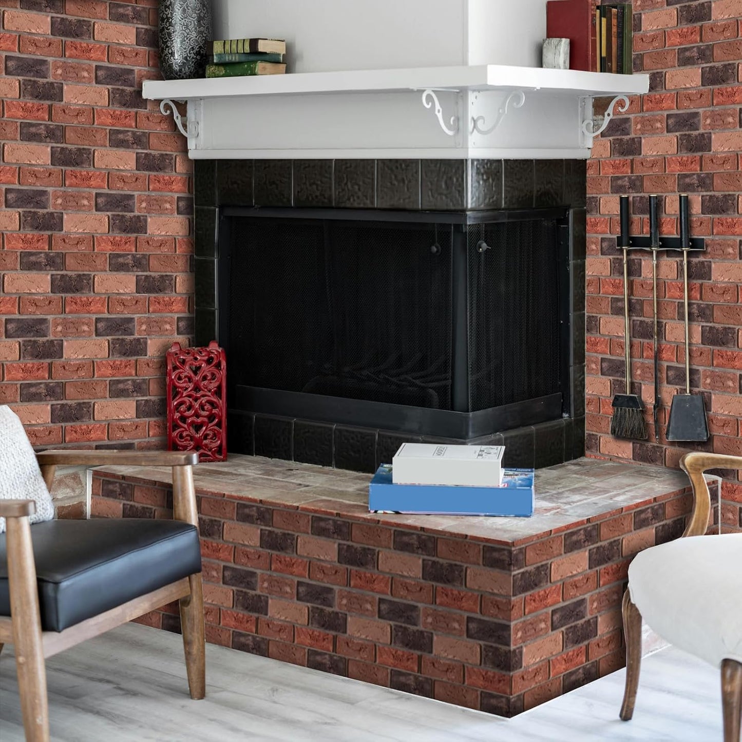 Faux Brick Wall Panels,3D Wall Panel Peel and Stick,Brick Wallpaper,Faux Brick Foam Self Adhesive Textured Medieval for Living Room Bedroom Cover 8.46.Sq.Ft. 10 PCS 11.8 x 11.8 Inch.