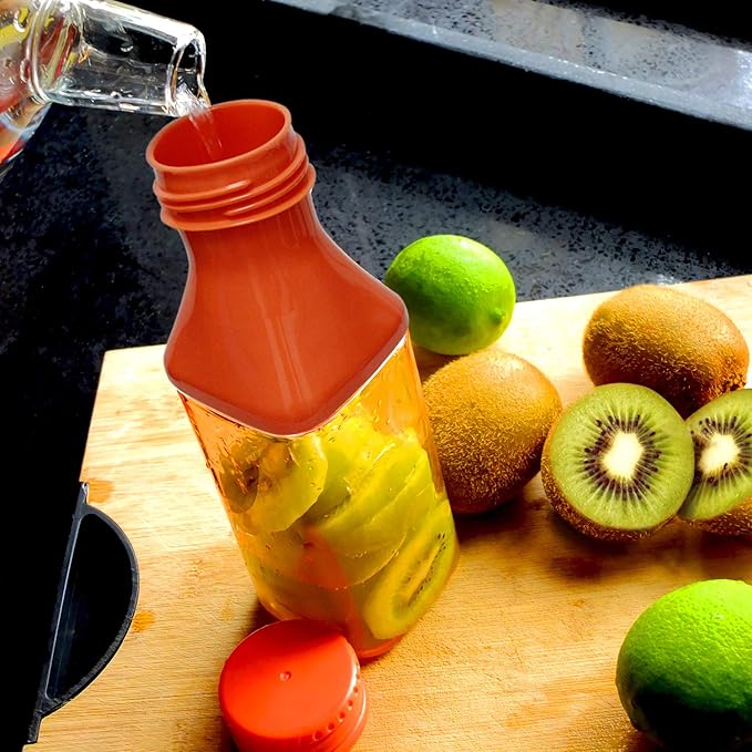 evron 21oz Fruit Infuser Water Bottle,Infusion Water Pitcher Bottle,Detachable Large Opening for Easy Fruit Adding & Cleaning Designed (21 oz Orange)