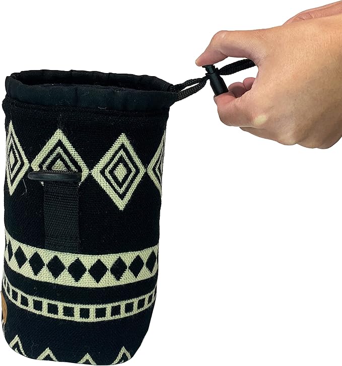 Off the Grid Water Bottle Holder w/Strap | Bottle Sleeve Carrier for Walking, Backpacking | Hydro and Iron Flask Sling Bag | Bottle Protector for Beer Water Coffee Wine | (32 oz, Obsidian Black)