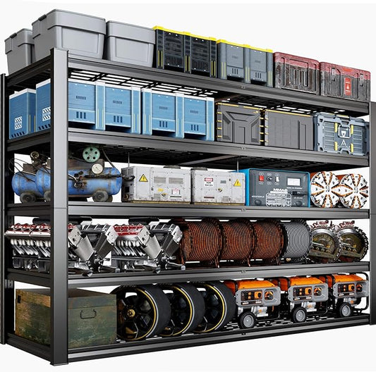 68" W Garage Shelving Heavy Duty, 5 Tier Garage Shelves, Adjustable Storage Shelving Unit, Commercial Metal Shelf for Warehouse, Pantry, School, Shop, 68" Wx20 Dx84 H