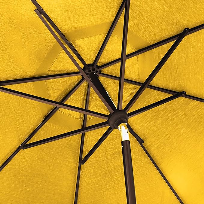 EliteShade USA 10-Year-Non-Fading 9Ft Market Umbrella Patio Umbrella Outdoor Table Umbrella with Ventilation, Sunflower Yellow