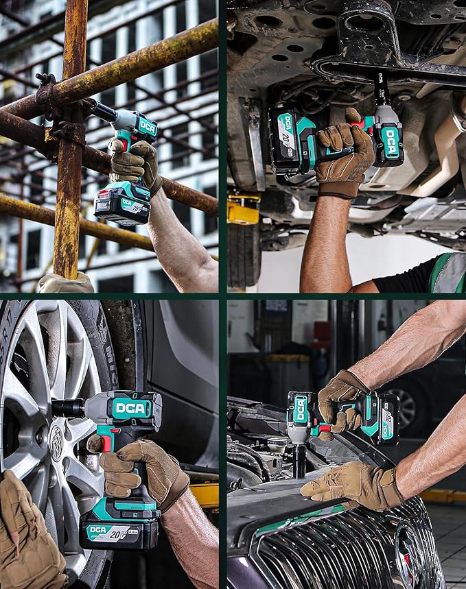 20V Brushless Impact Wrench with 4.0Ah Battery, 1/2 Inch Hog Ring Cordless Impact Gun, 235 Ft-lbs High Torque, 4-Mode Power Wrench for Automotive and DIY