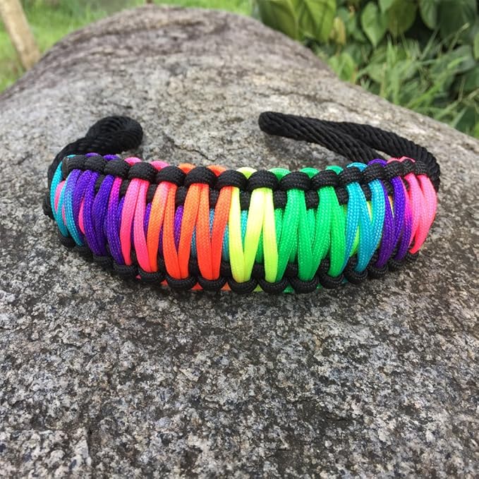 Handmade Paracord Handle for 20 oz. Tumbler, Colorful/Black