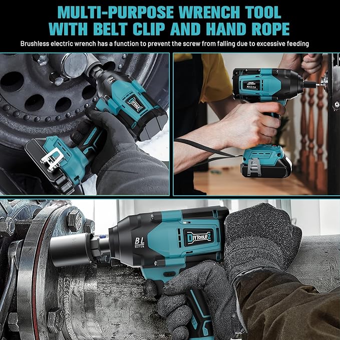 Cordless Impact Wrench 1/2 inch for Makita 18V Battery, 600Ft-lbs(850N. m) Brushless High Torque Power Tool with LED Work Light and Belt Clip (Battery Not Included)