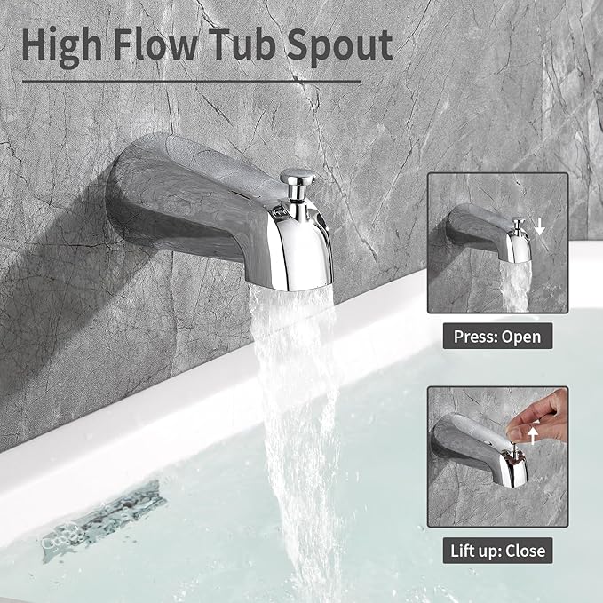 Chrome Shower Faucet Set Bathroom Shower Head Kit High Pressure Combo Tub Shower System 7 Modes ABS Handheld Spray shower valve kit Shower Head and Handle Set