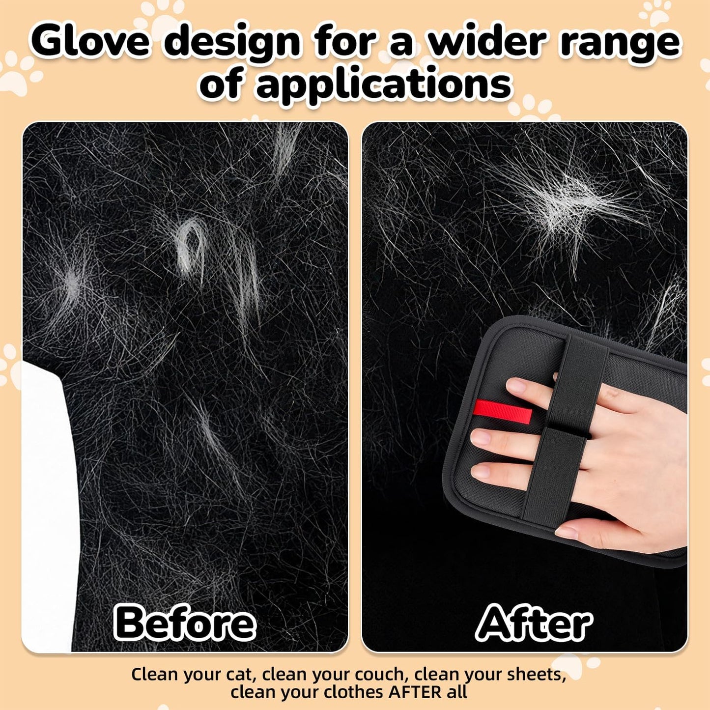 Pet Hair Remover, electrostatic pet Hair Removal Gloves, cat and Dog pet Hair Removal Tools, Suitable for Bed Sheets, Blankets, Clothes, Sofas, Multi-Functional Beauty Gloves -2 Piece