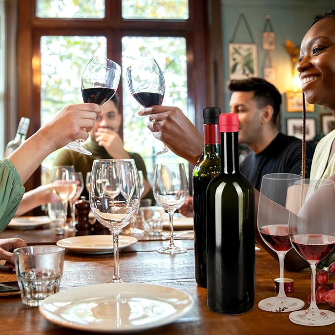 8 Pcs Silicone Wine Stopper Bottle Corks, Reusable Rubber Wine Bottle Corks, Double Sealed Wine Bottle Stoppers for Glass Bottles, Sparkling Wine Stopper for Wine Beer Keeping Fresh