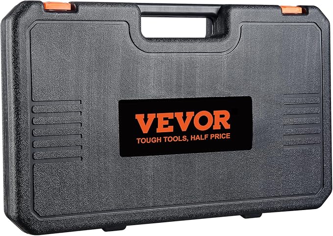 VEVOR Impact Socket Set 1/2 Inch Drive, 33-Piece Deep Socket Set SAE (3/8 to 1 inch) & Metric (10 to 24 mm) Size, 6 Point, CR-V, Extension Bars, Ratchet Handle, Universal Joint, Adapter and Reducer