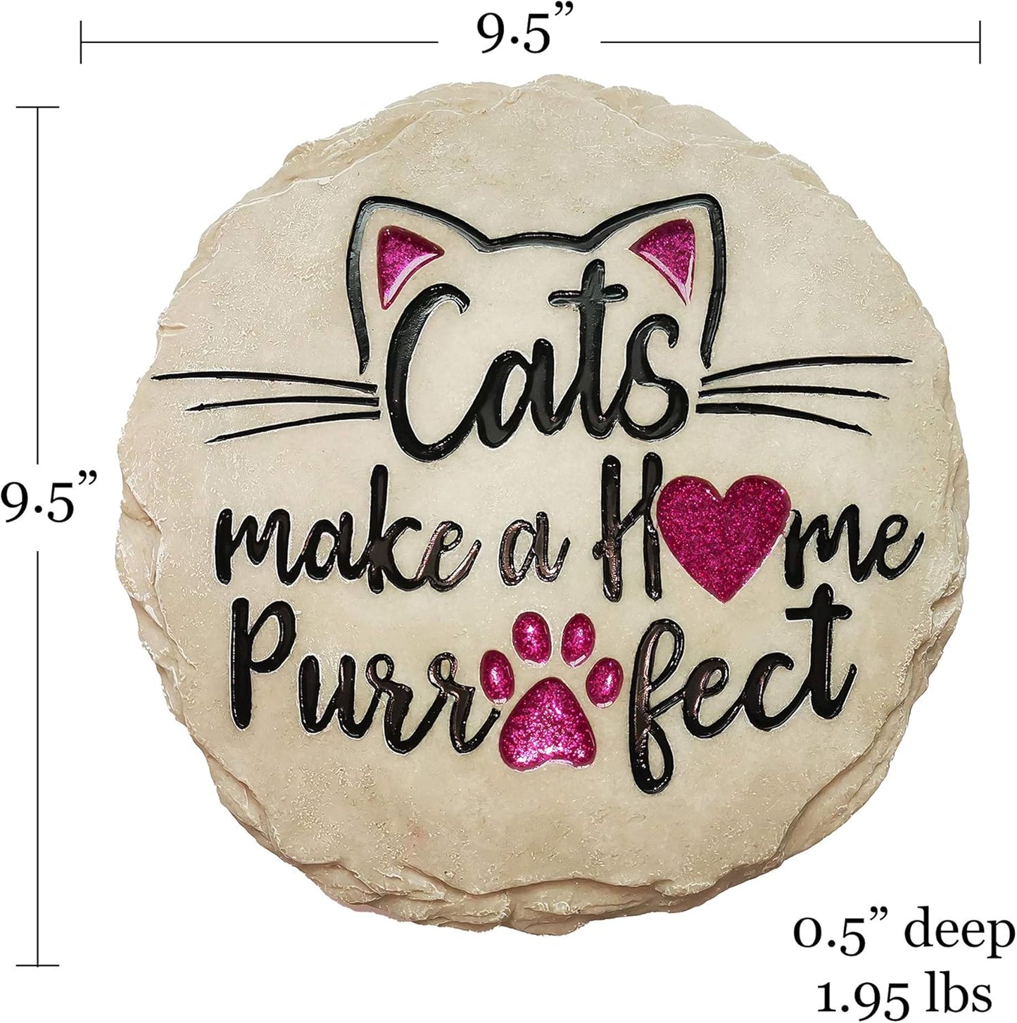Spoontiques - Garden Décor - Cats Make a Home Purrfect Stepping Stone - Decorative Stone for Garden