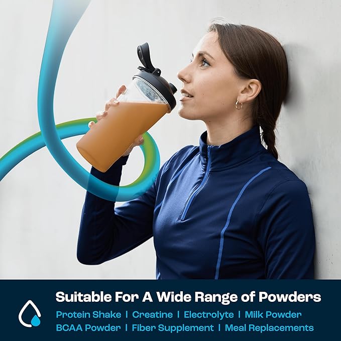 AQUAFIT Protein Shaker Bottle - Shaker Cups For Protein Shakes - Shaker Bottles For Protein Mixes, Protein Shaker Cup Bottle, Workout Shaker Bottle, Protein Shake Bottle, Mixer Bottle (Clear-Black)