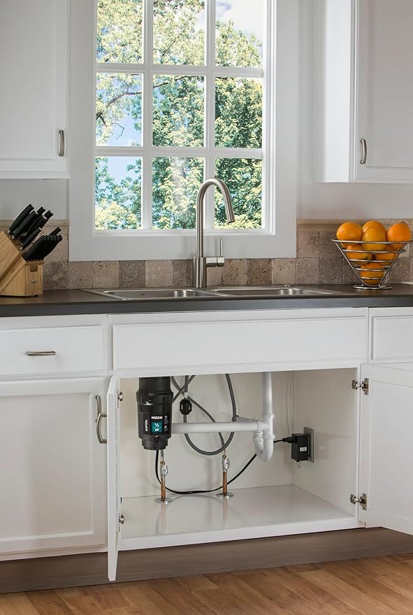 Moen Prep Series PRO Continuous Feed Compact Garbage Disposal for Kitchen Sink with Power Cord, GXP50C