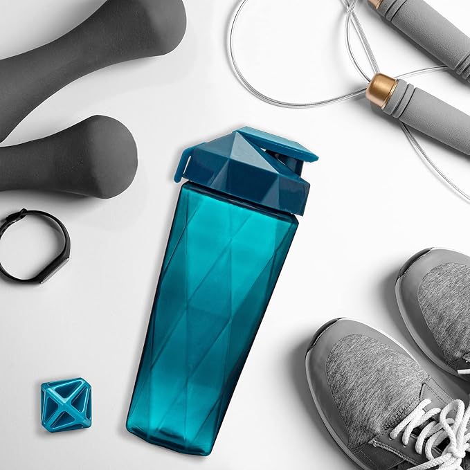 Classic 28oz Blender Shaker Bottle | Protein Shaker Bottle with Diamond Agitator | Shaker Cup with Carrying Handle and Dishwasher Safe | Teal - 28-Ounces
