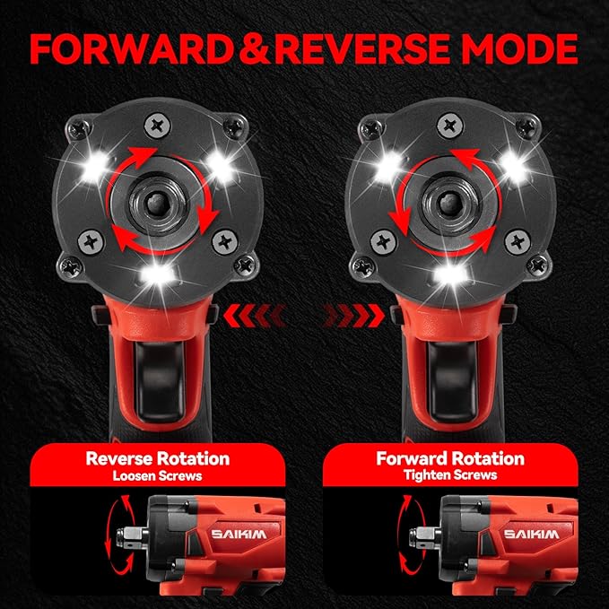 Cordless Impact Wrench 1/2 inch for Milwaukee 18v Battery, 200ft-lbs High Torque Impact Driver, Brushless Electric Impact Gun with 4 Modes & LED Light for Car, Truck, Mower (Battery Not Included)