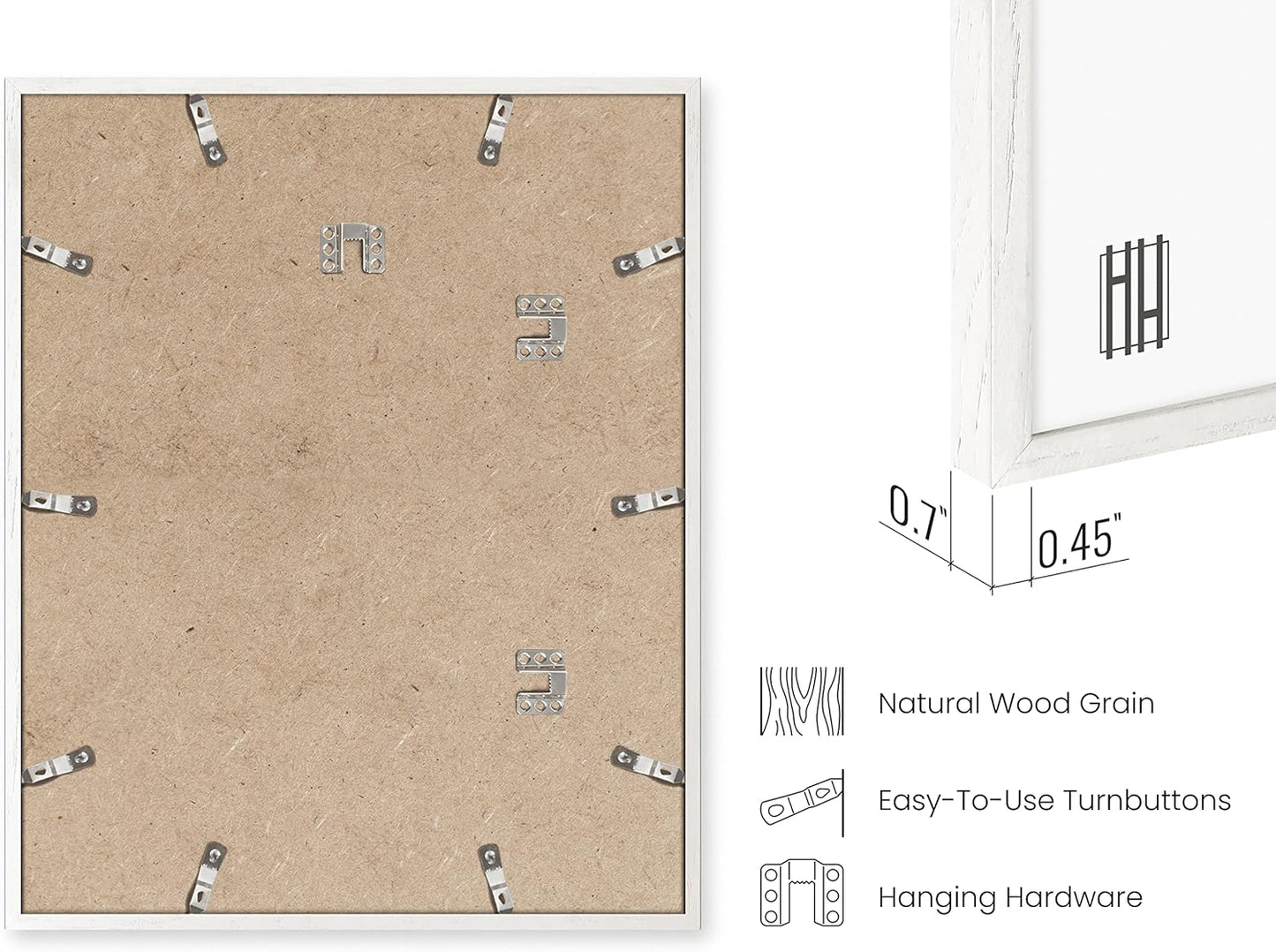 Haus and Hues Oak Frames Set of 4 - 16x20 Art Frames for Wall, Poster and Photo Display