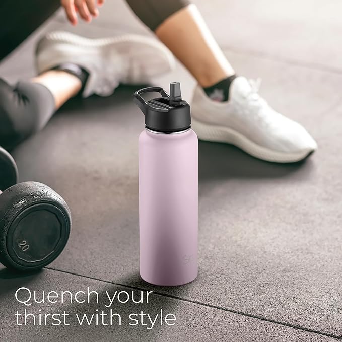 SipX™ Triple-Insulated Stainless Steel Water Bottle 40oz. With 3 Lids, BPA-Free Reusable Insulated Water Bottle Keeps Cold 24 Hours, Metal Water Bottle Made Of Sustainable Material For Hiking & Biking